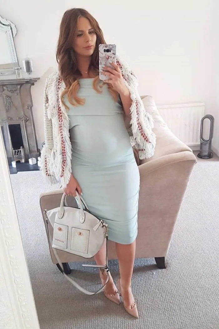 ALICE NAVY ONE SHOULDER MIDI DRESS
