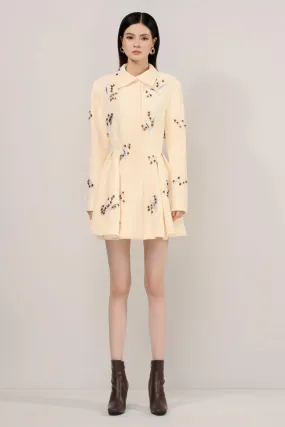 Basil Fit and Flare Long Sleeved Wool Mini Dress