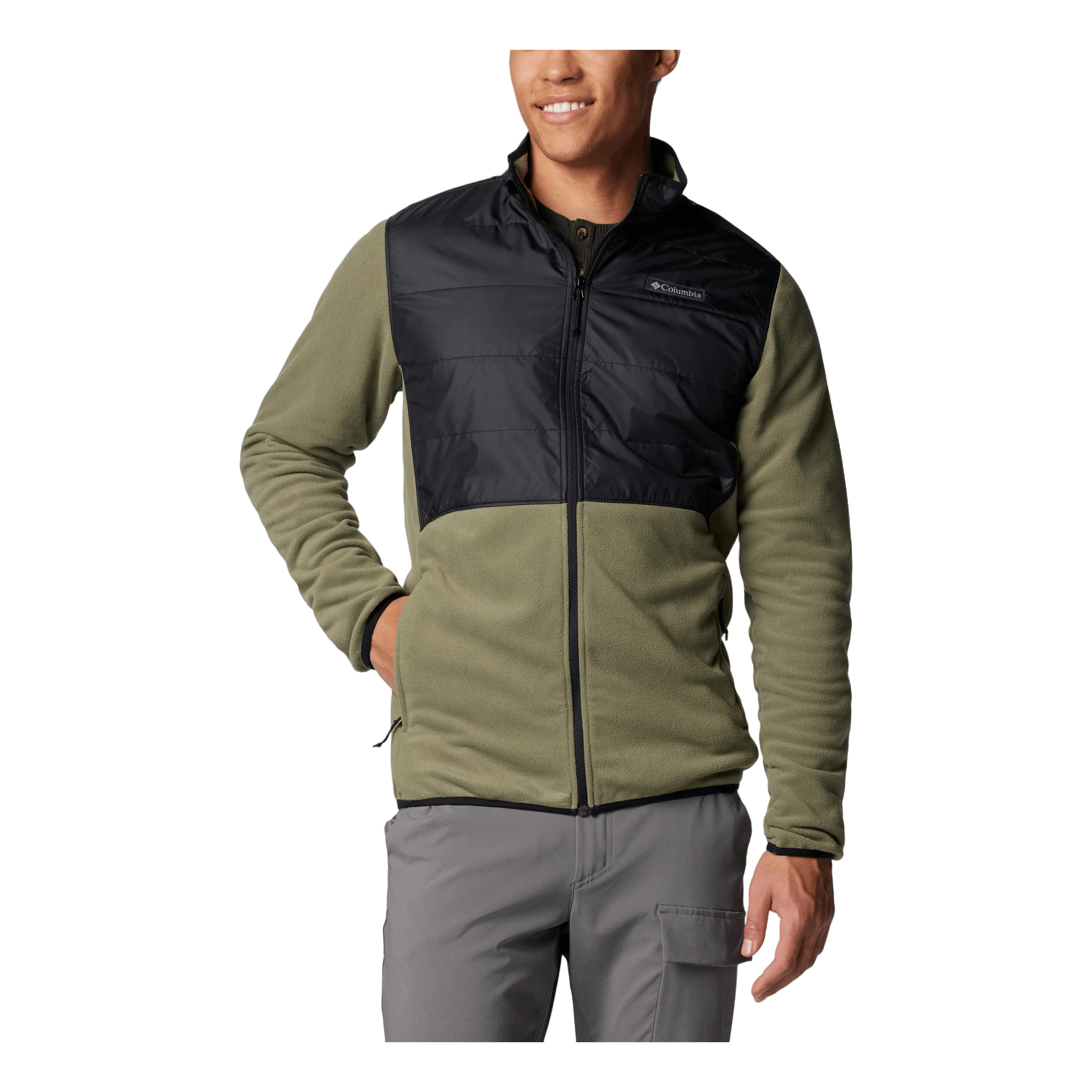 Basin Butte Full Zip Fleece I Stone Green, Black