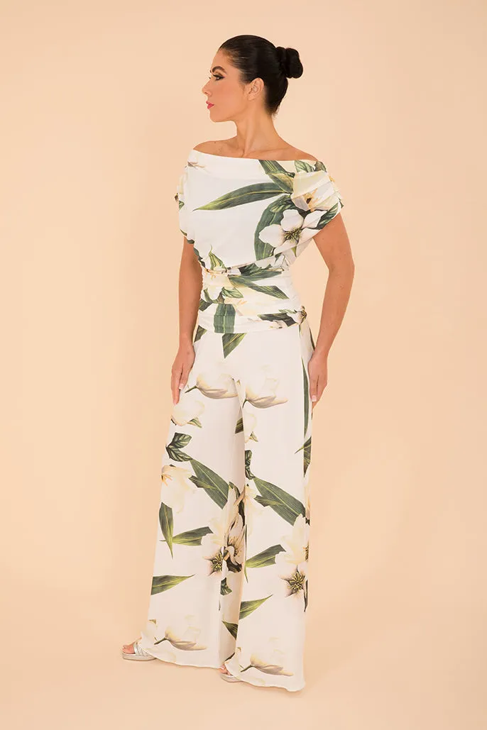 Carbon jumpsuit in ivory floral