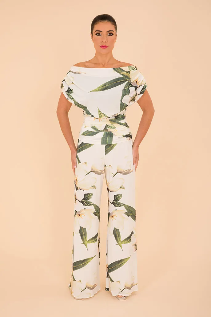 Carbon jumpsuit in ivory floral