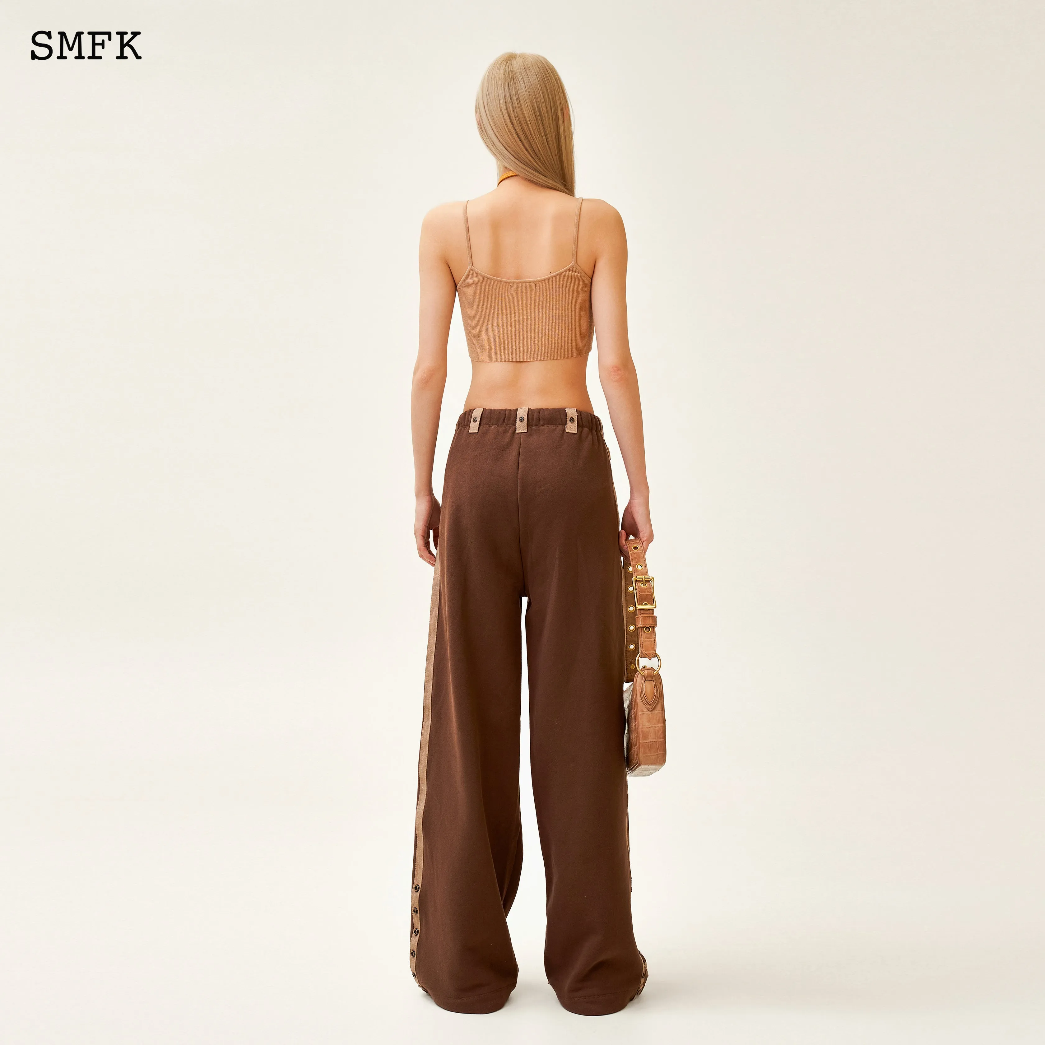 Compass Adventure Wide-Leg Sweatpants Brown