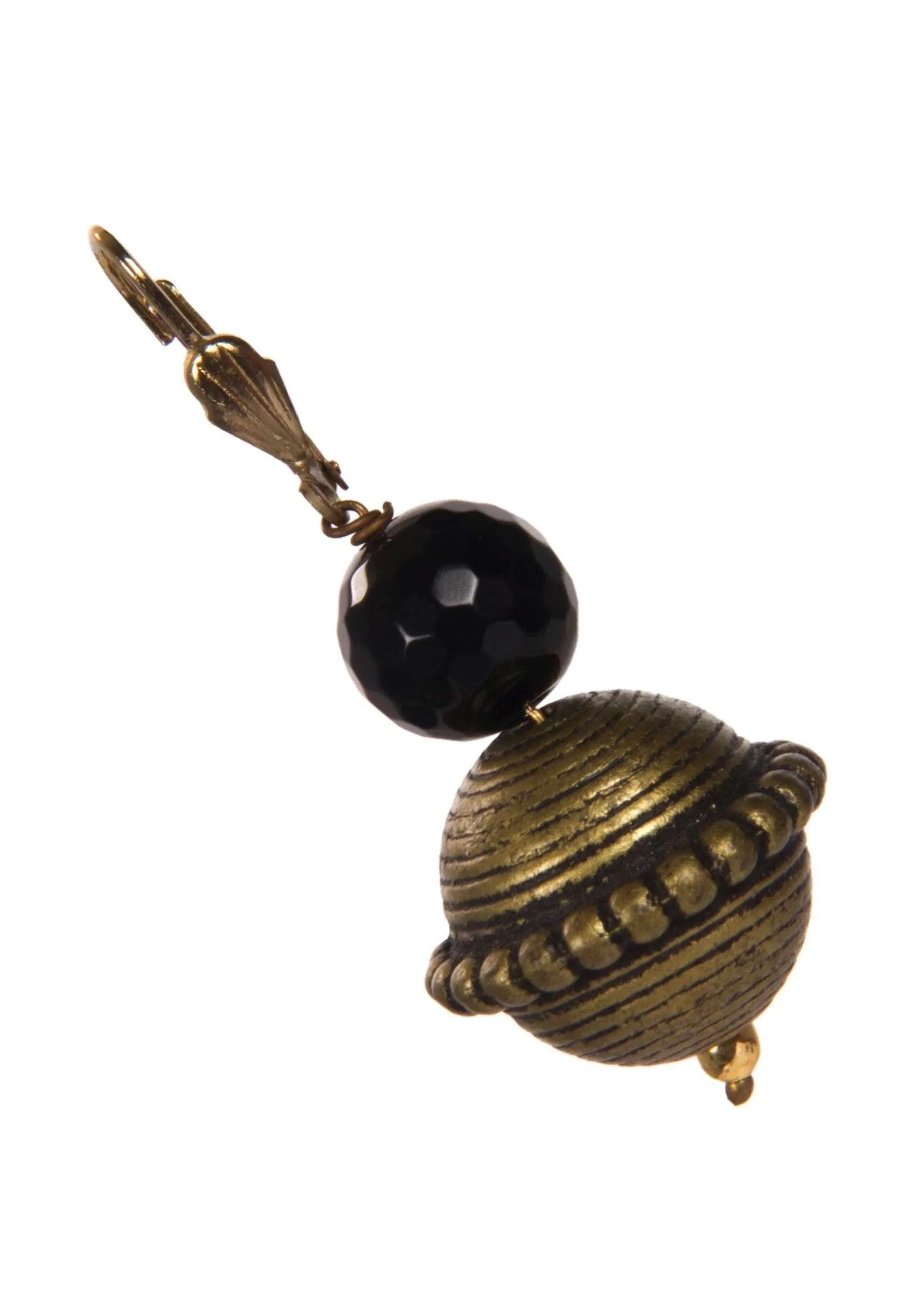Copper Earring Adorn With Black Stones only on Kalki
