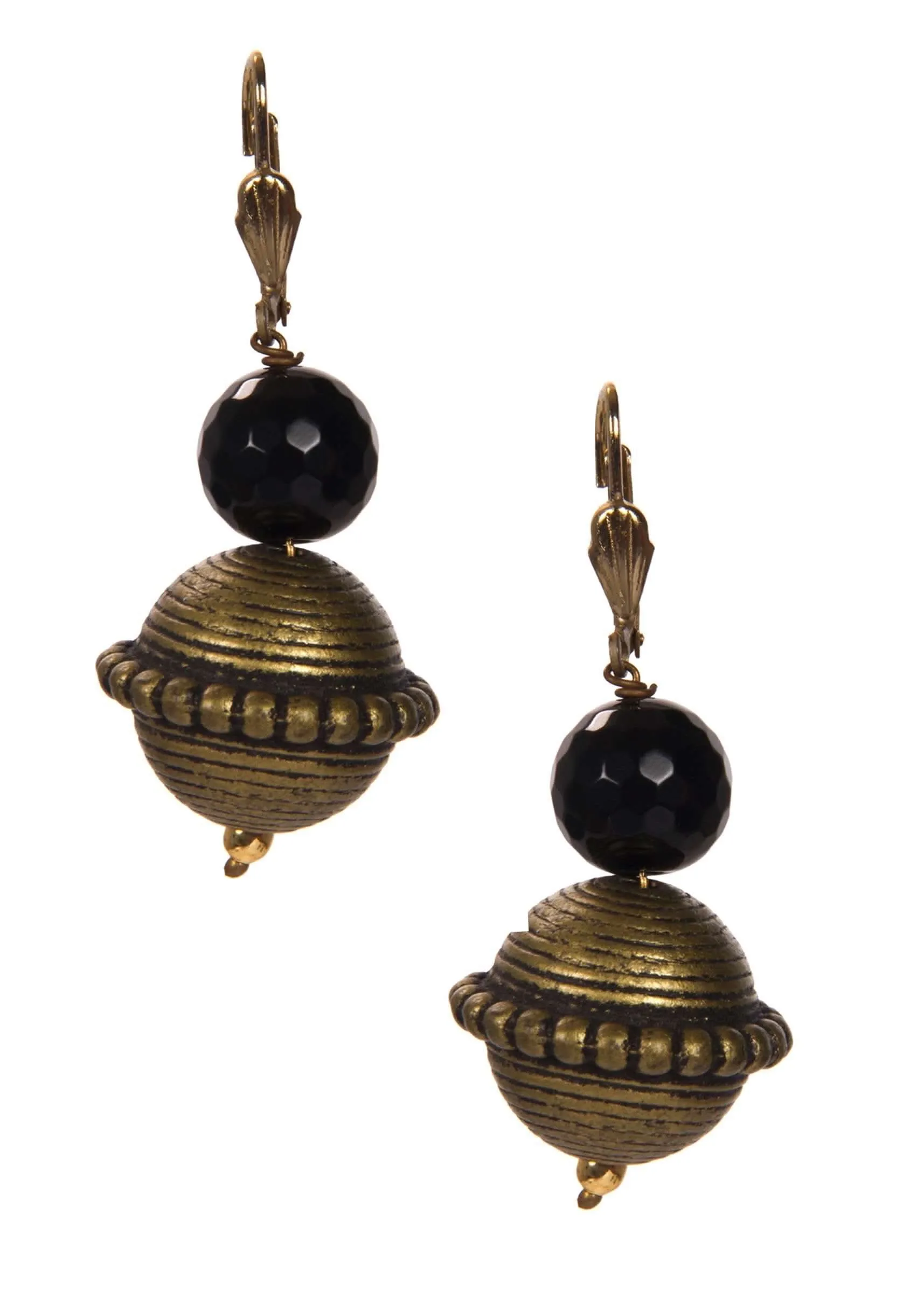 Copper Earring Adorn With Black Stones only on Kalki