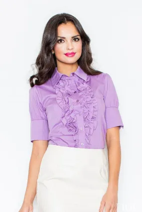 Cotton Blend Short Sleeve Shirt with Lycra - Ultimate Comfort and Modern Style