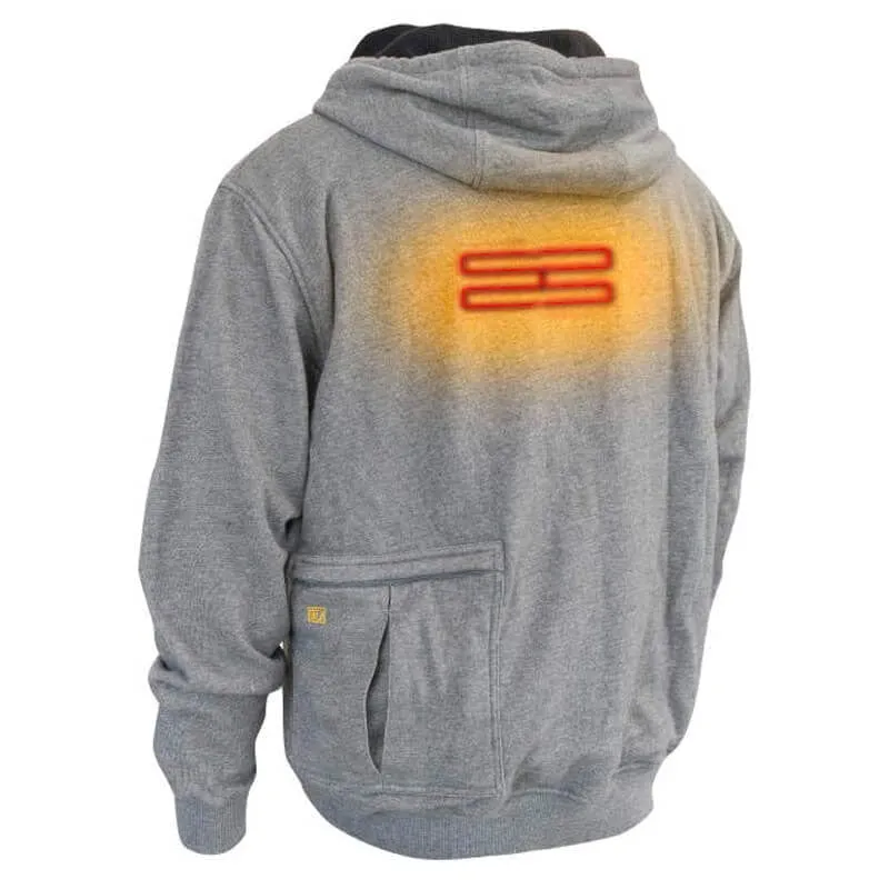 DEWALT Heated French Terry Cotton Hoodie Heather Gray Without Battery