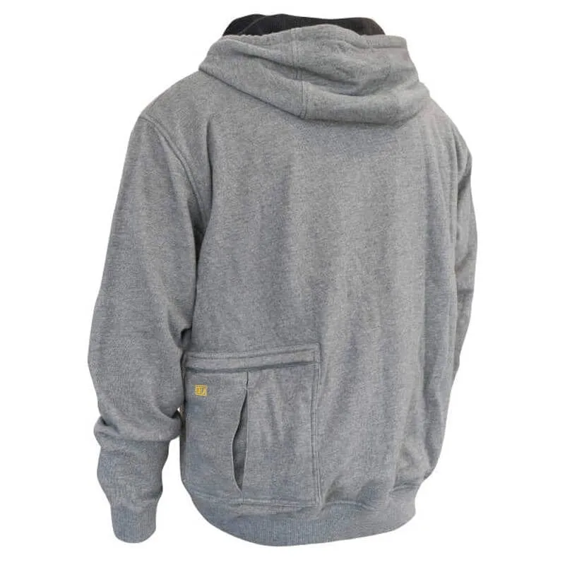 DEWALT Heated French Terry Cotton Hoodie Heather Gray Without Battery