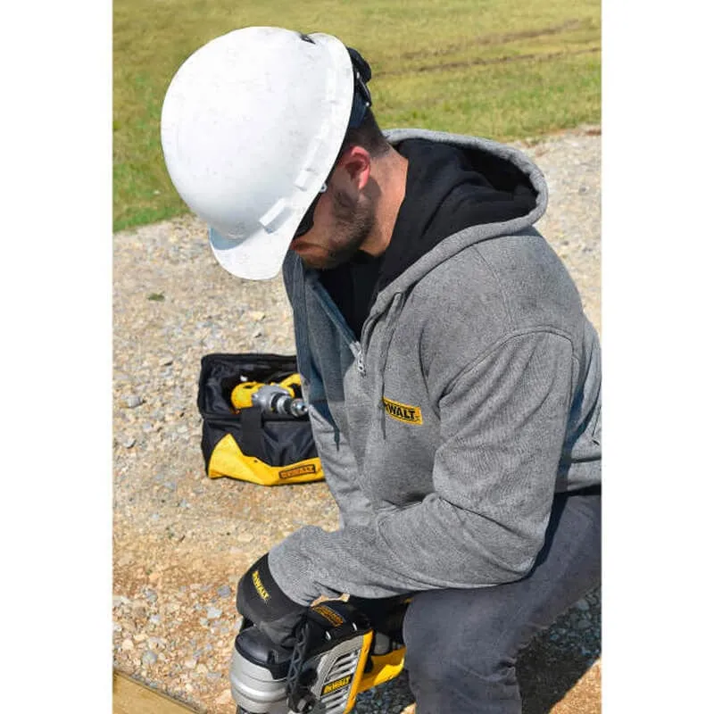 DEWALT Heated French Terry Cotton Hoodie Heather Gray Without Battery