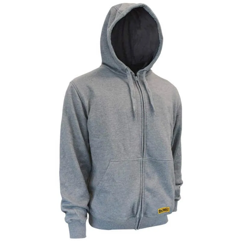 DEWALT Heated French Terry Cotton Hoodie Heather Gray Without Battery