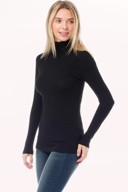 Essential Black Mock Neck Top