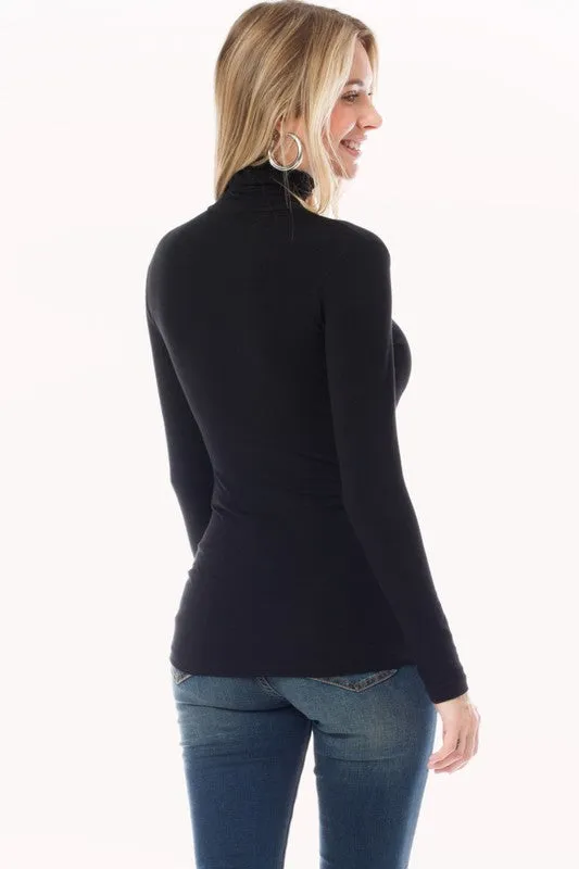 Essential Black Mock Neck Top