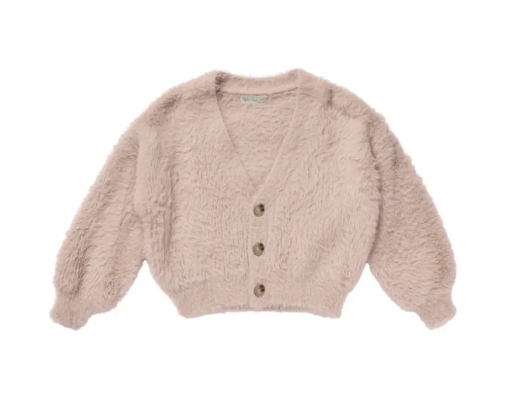 Fuzzy Cardigan Blush