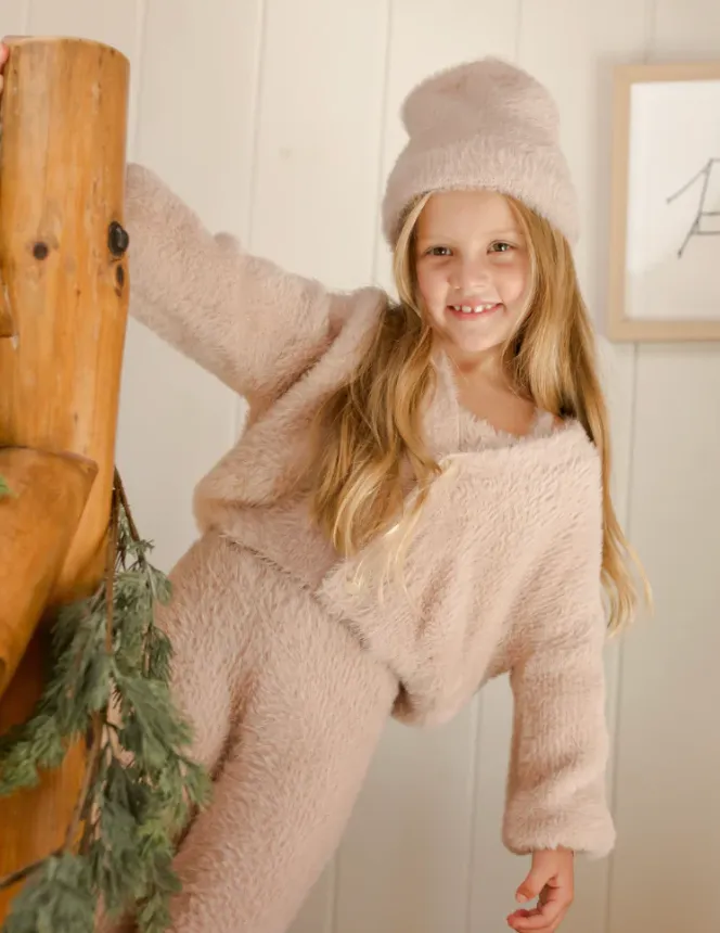 Fuzzy Cardigan Blush