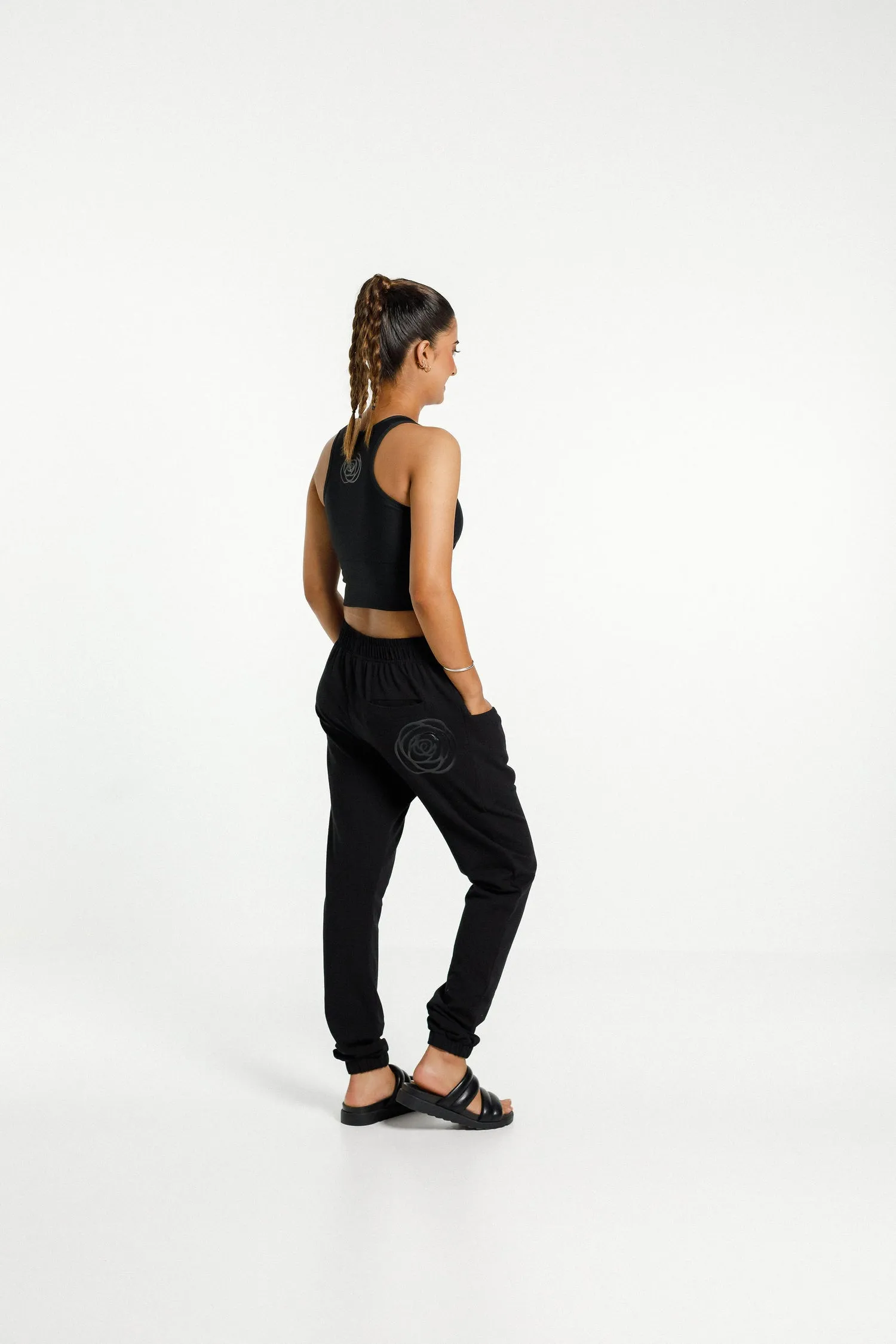 HL Rose Road Stadium Pant - Black with Gloss Rose