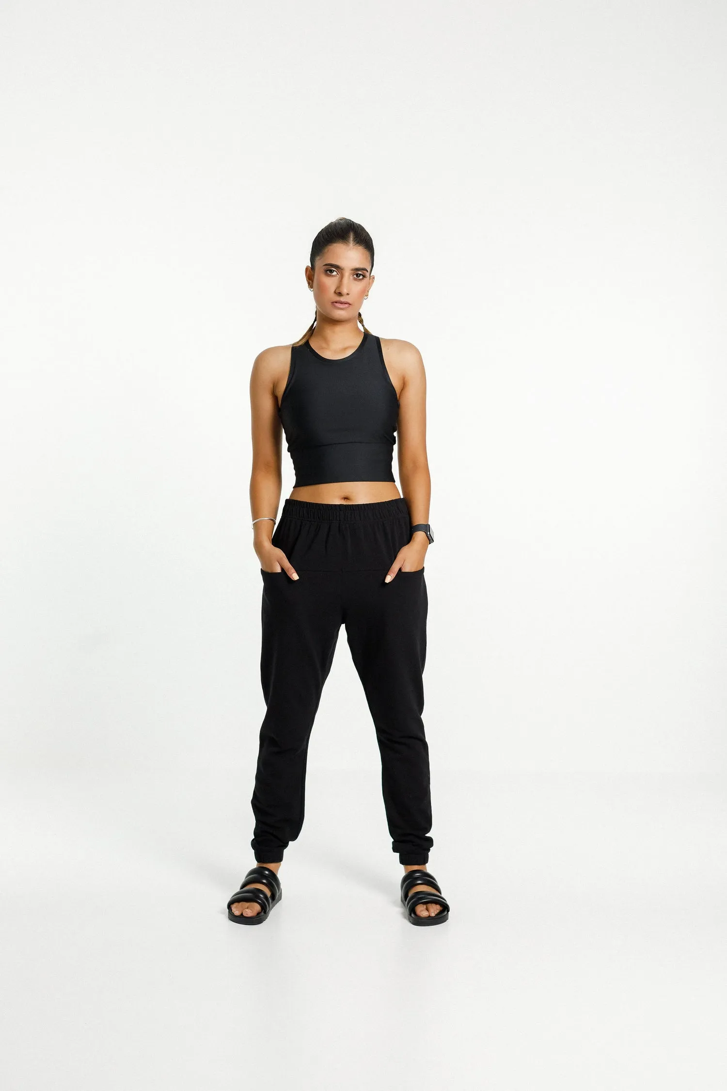 HL Rose Road Stadium Pant - Black with Gloss Rose