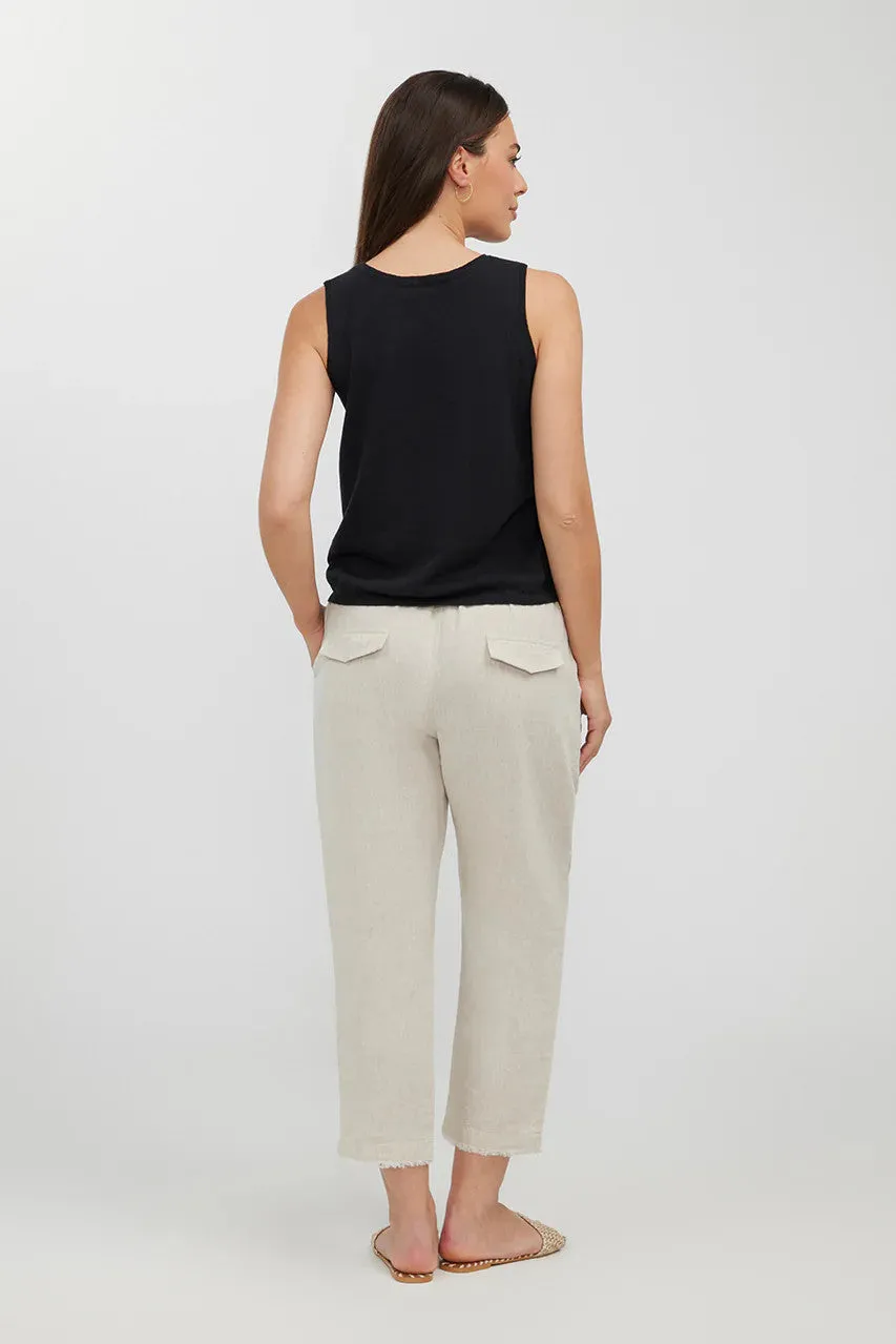 Humidity - Lido 3/4 Linen Pant, Natural