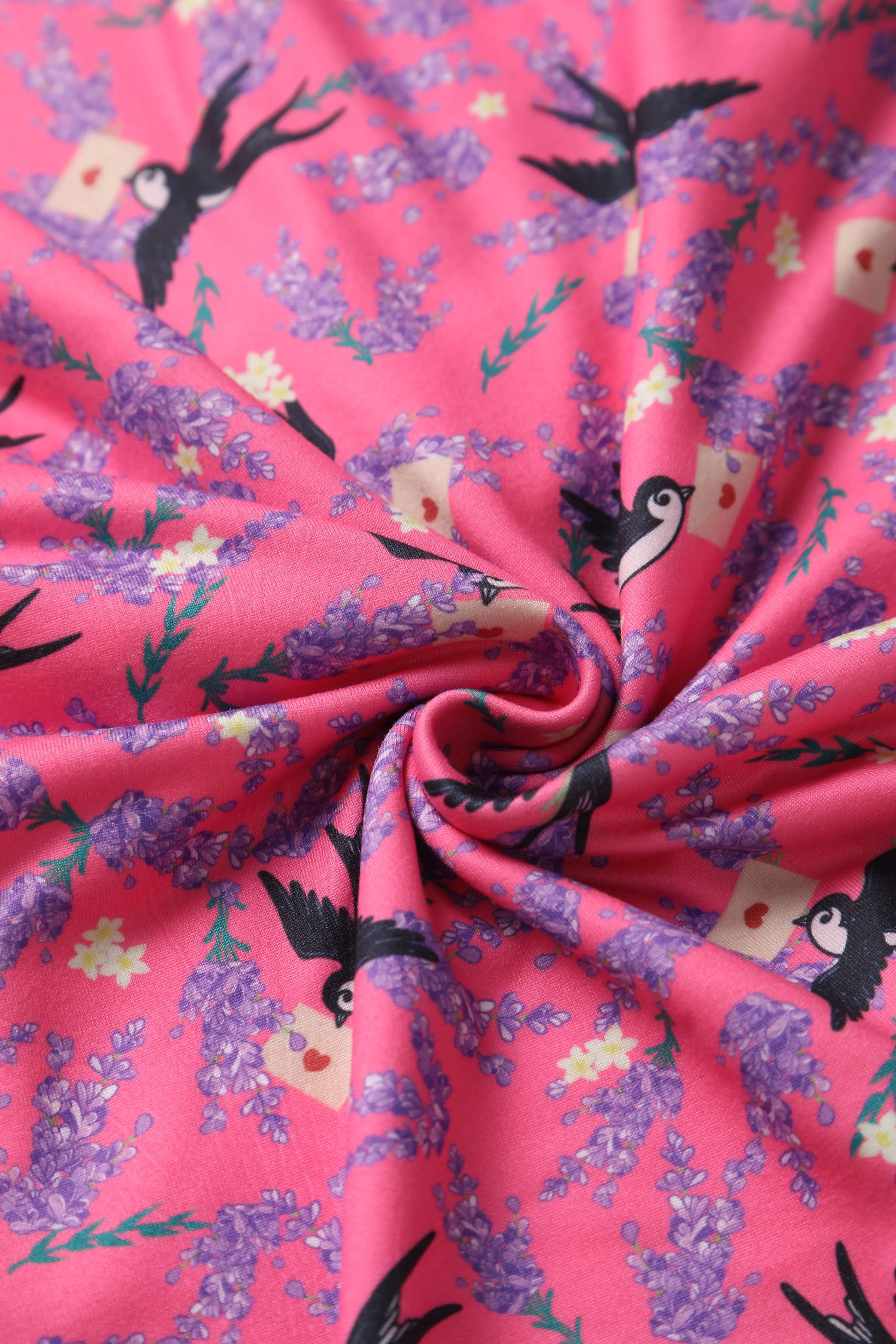 Julia Pink Swallow Sleeved Dress