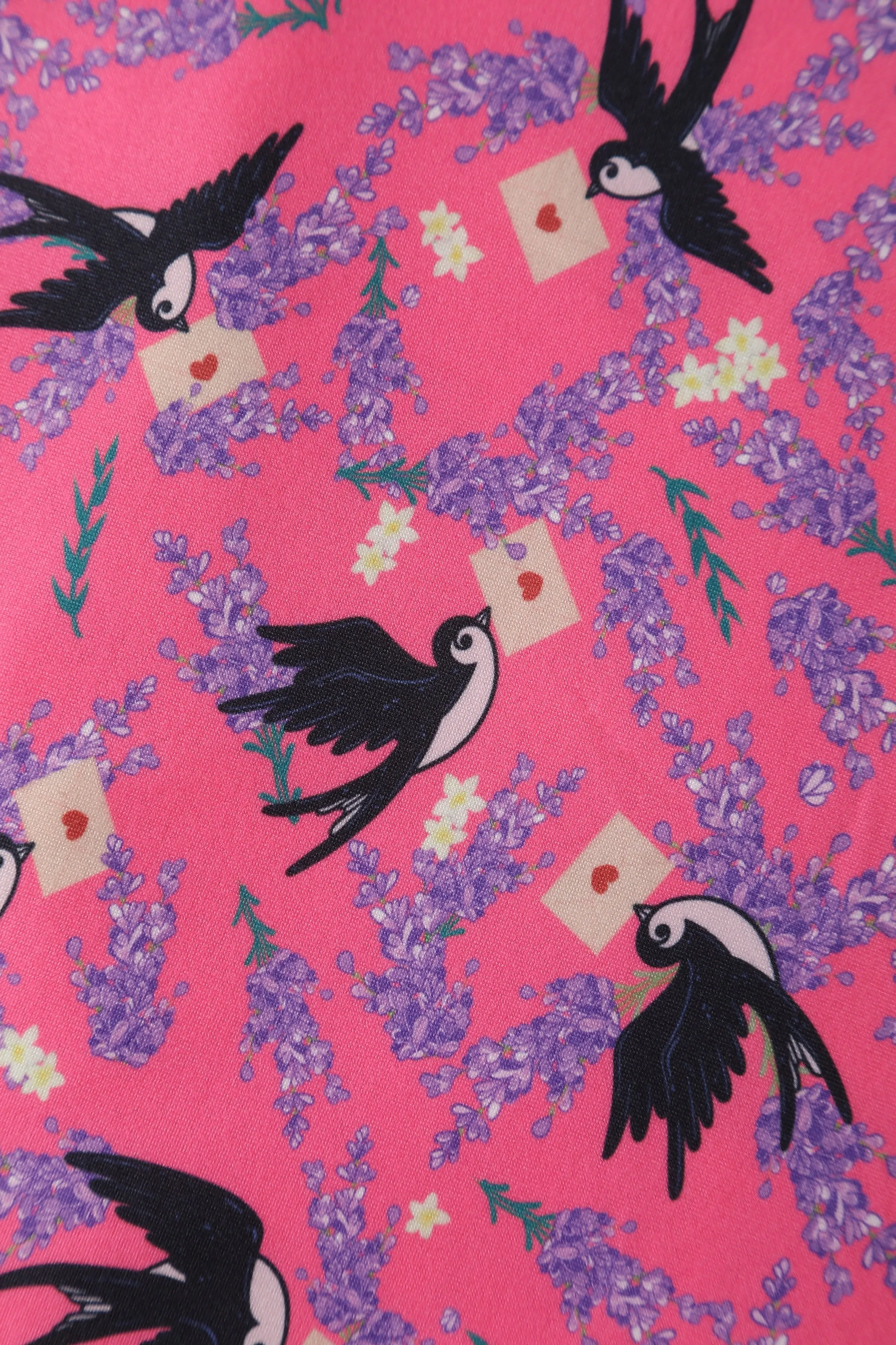 Julia Pink Swallow Sleeved Dress