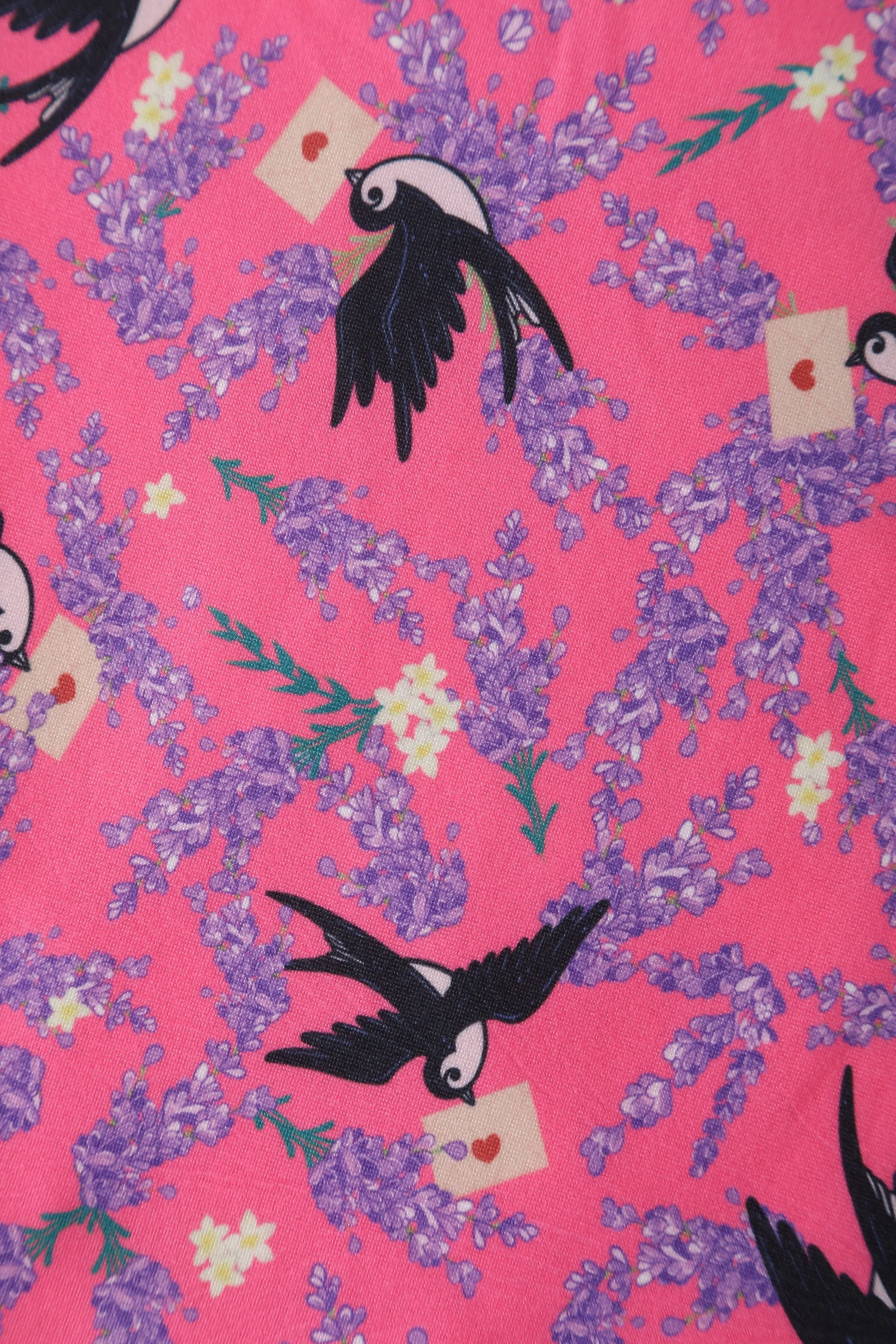 Julia Pink Swallow Sleeved Dress
