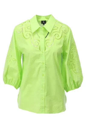 K-design - Blouse met borduursel (A762Sharp green)