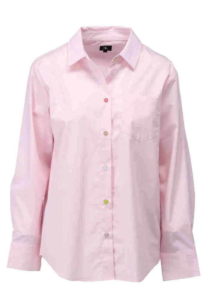 K-design - Blouse met gekleurde knopen (A754barely pink)