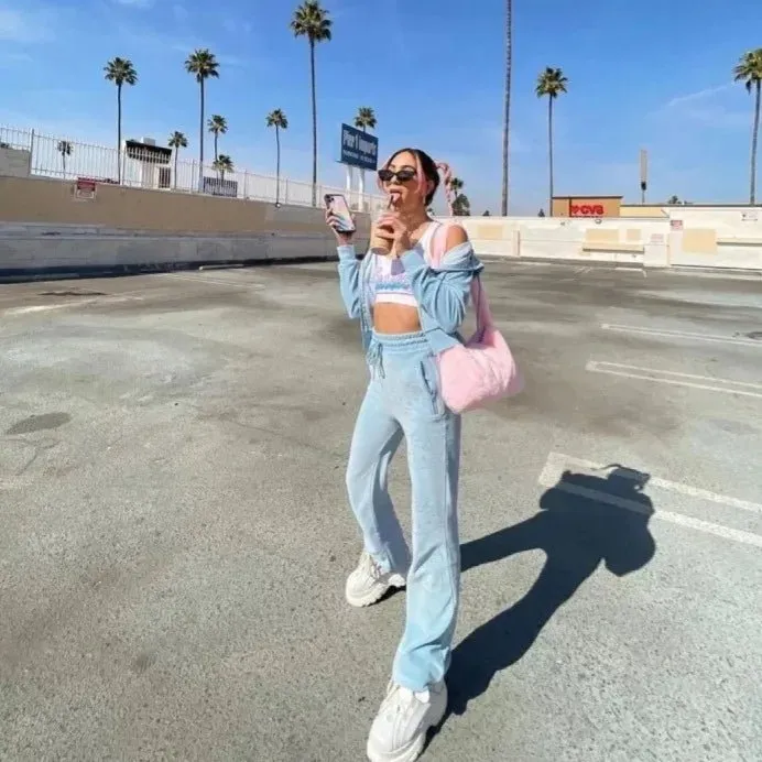 Kawaii Hello Kitty Velvet Hoodie & Sweatpants Set