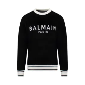Logo Knitted Sweater in Black