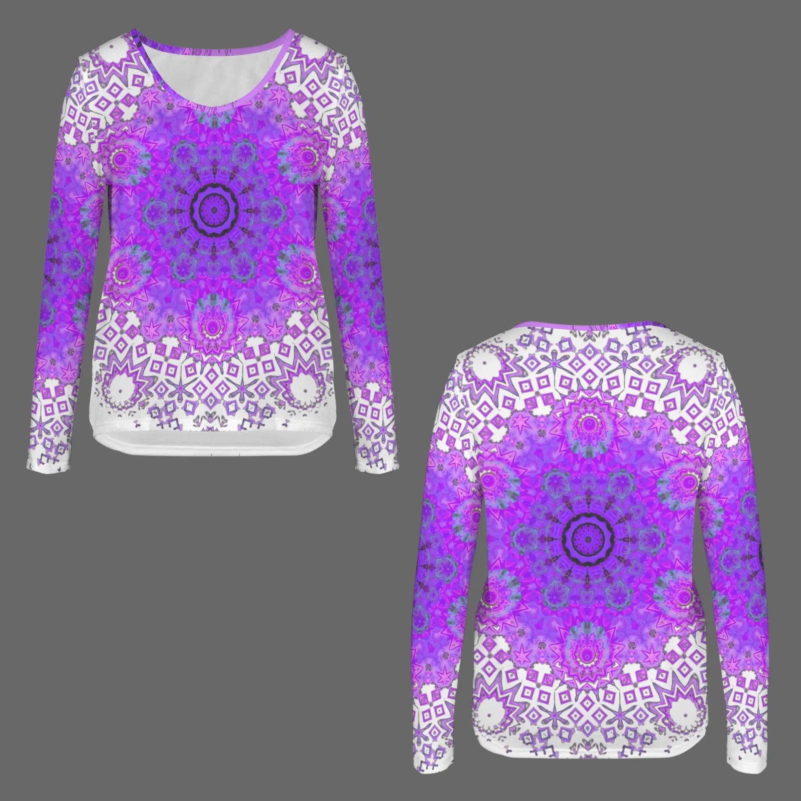 Long Sleeve V Neck Sweater Bergamot Medallion