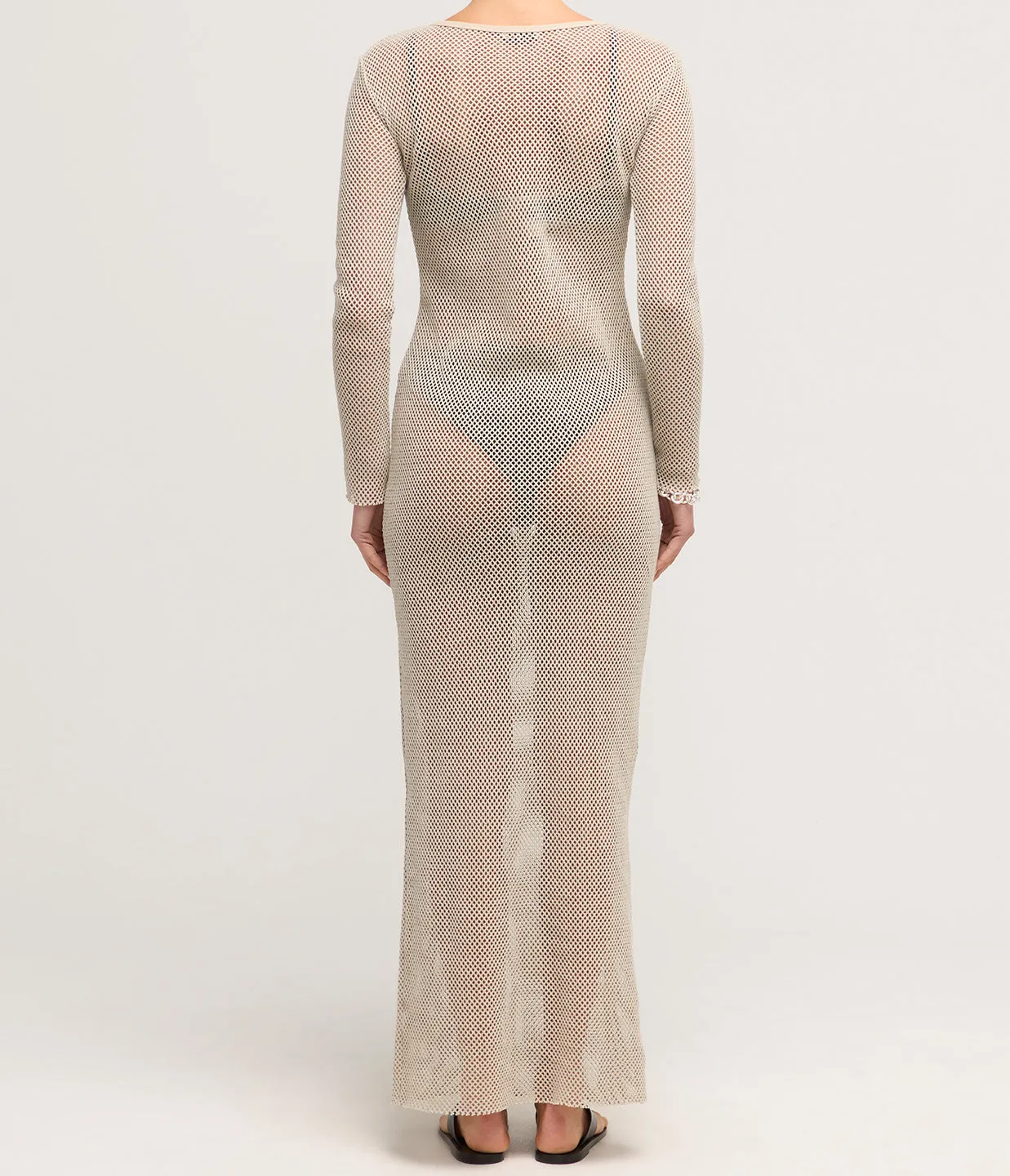 Mesh Long Sleeve Dress in Aloe