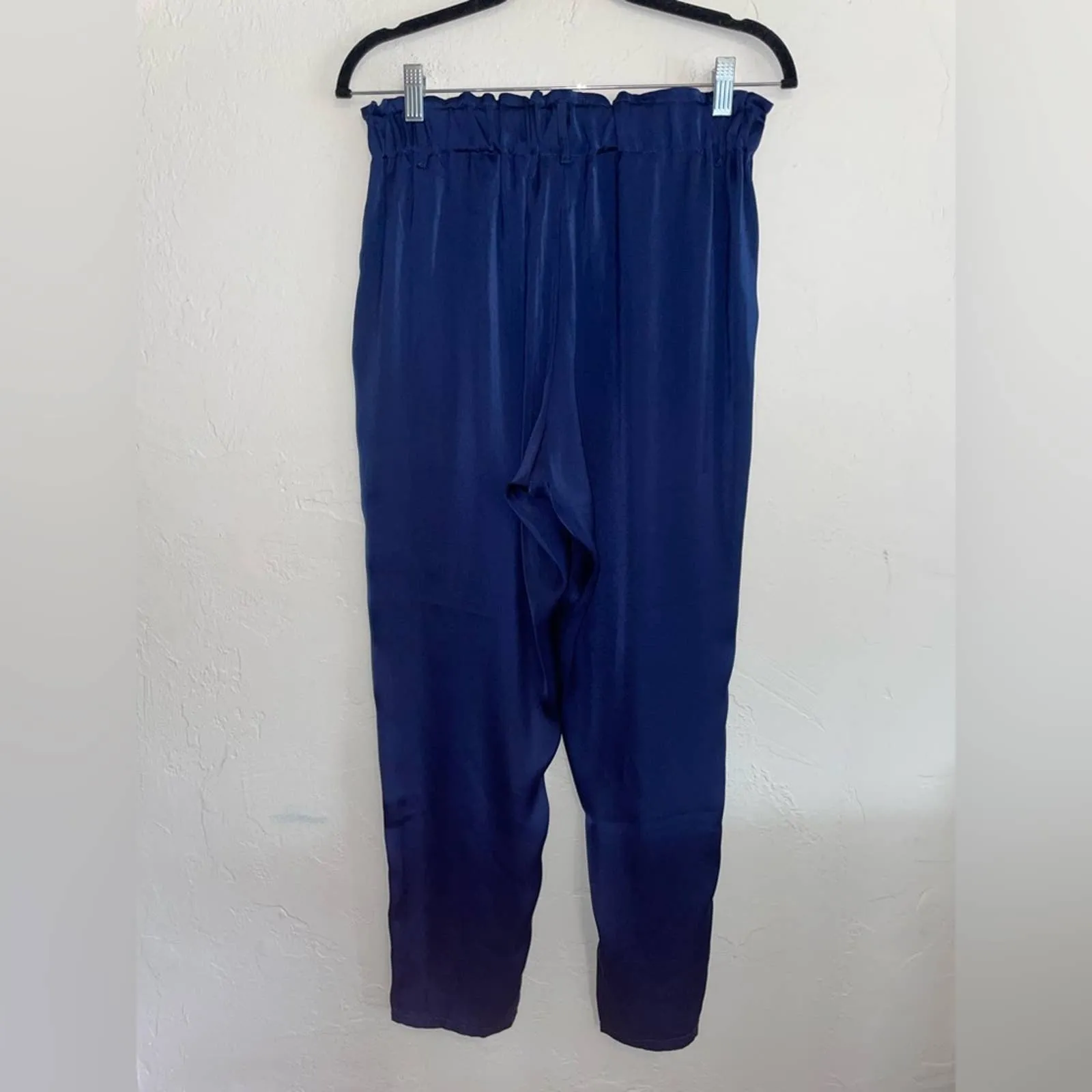 NWT Summersalt Satin Navy Blue High Rise Cinch Pants (4)