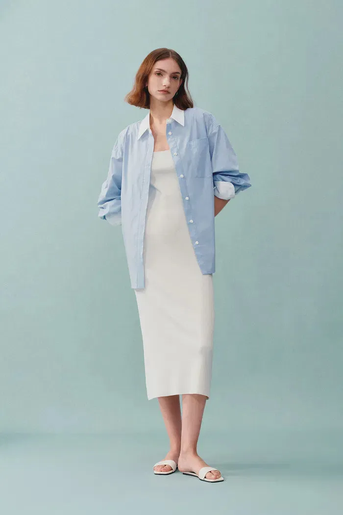 Nyota Contrast Color Shirt in Cotton Poplin