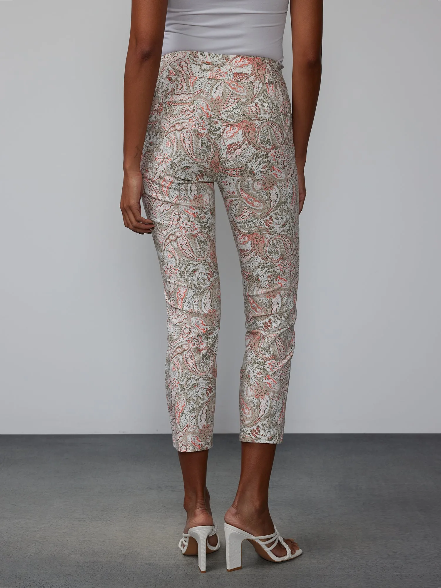 Paisely Pull On Ankle Pant