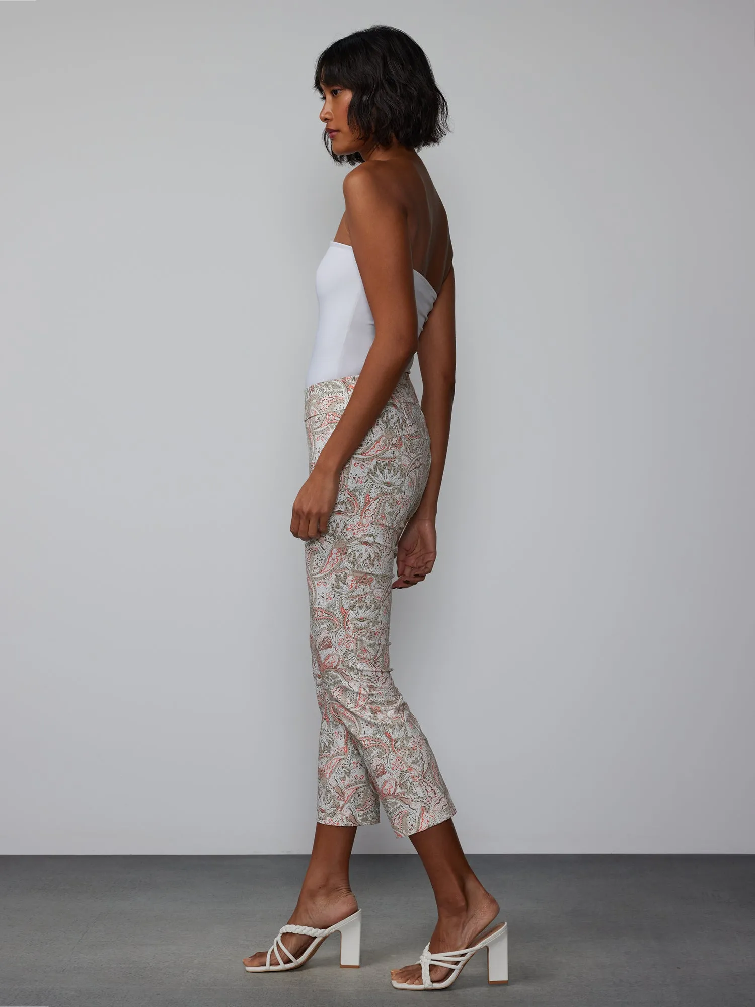 Paisely Pull On Ankle Pant