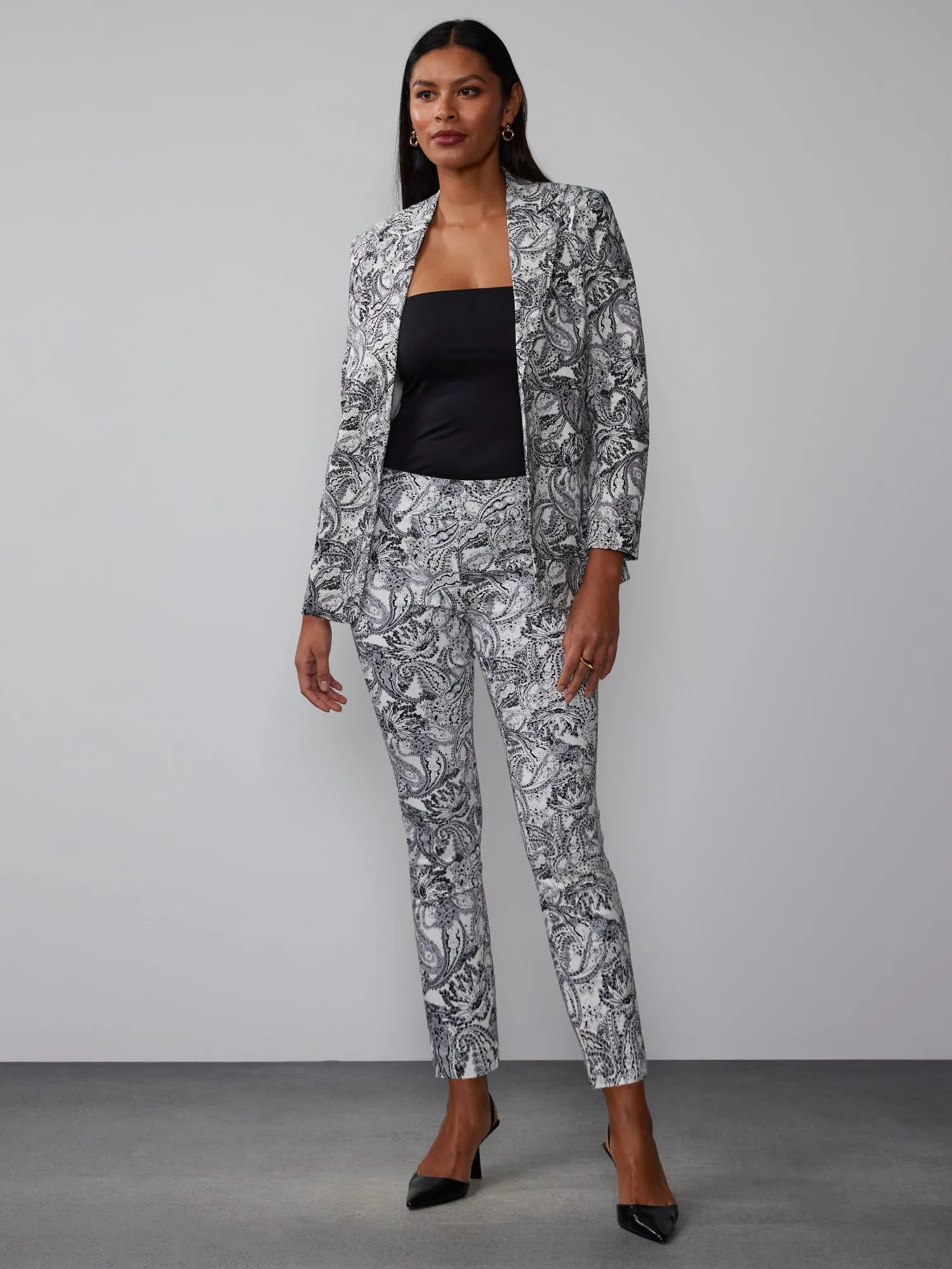 Paisely Pull On Ankle Pant