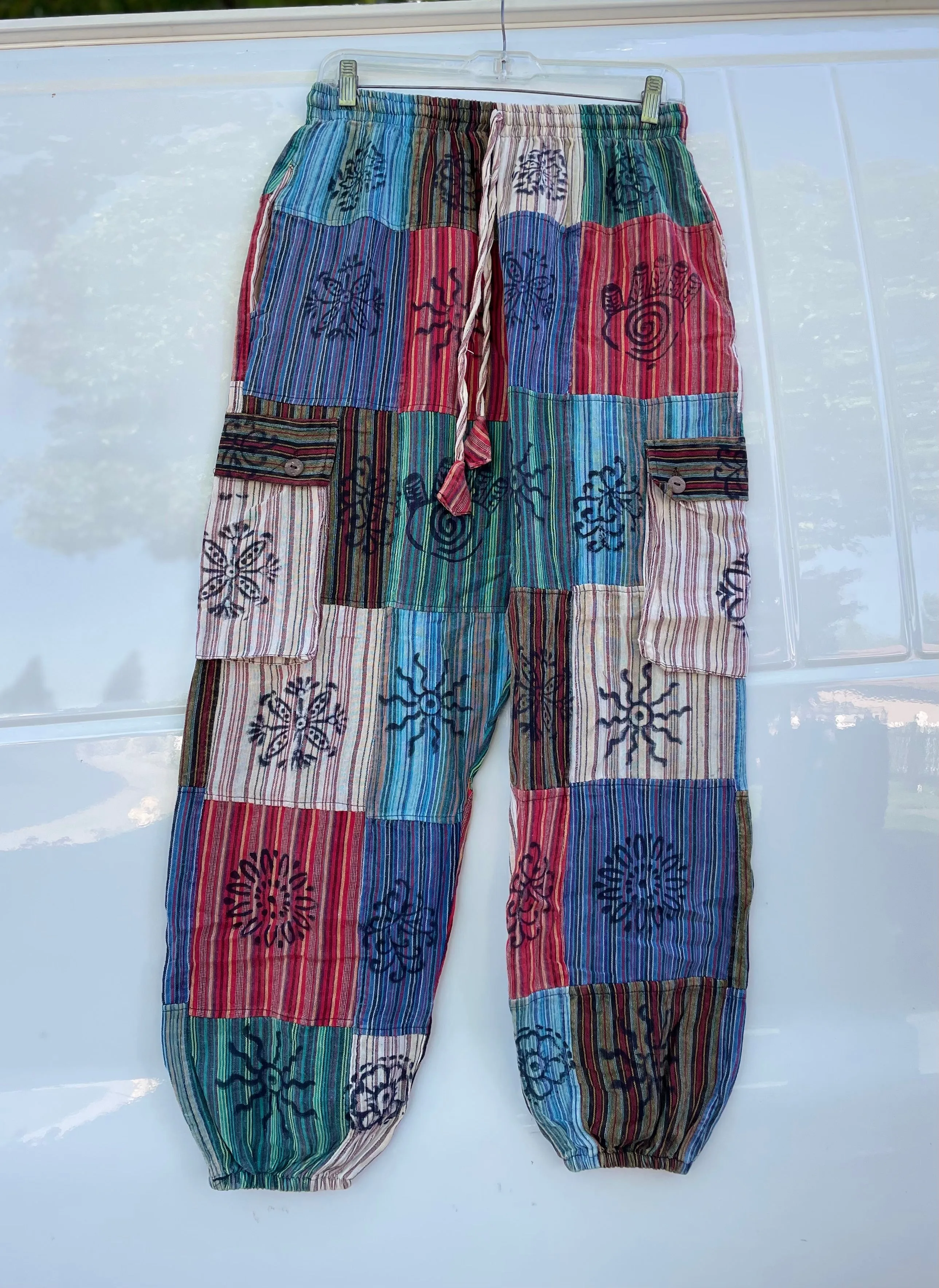 Patchwork Pants Bohemian Summer Bright Comfy Men and Women Hippy Pants