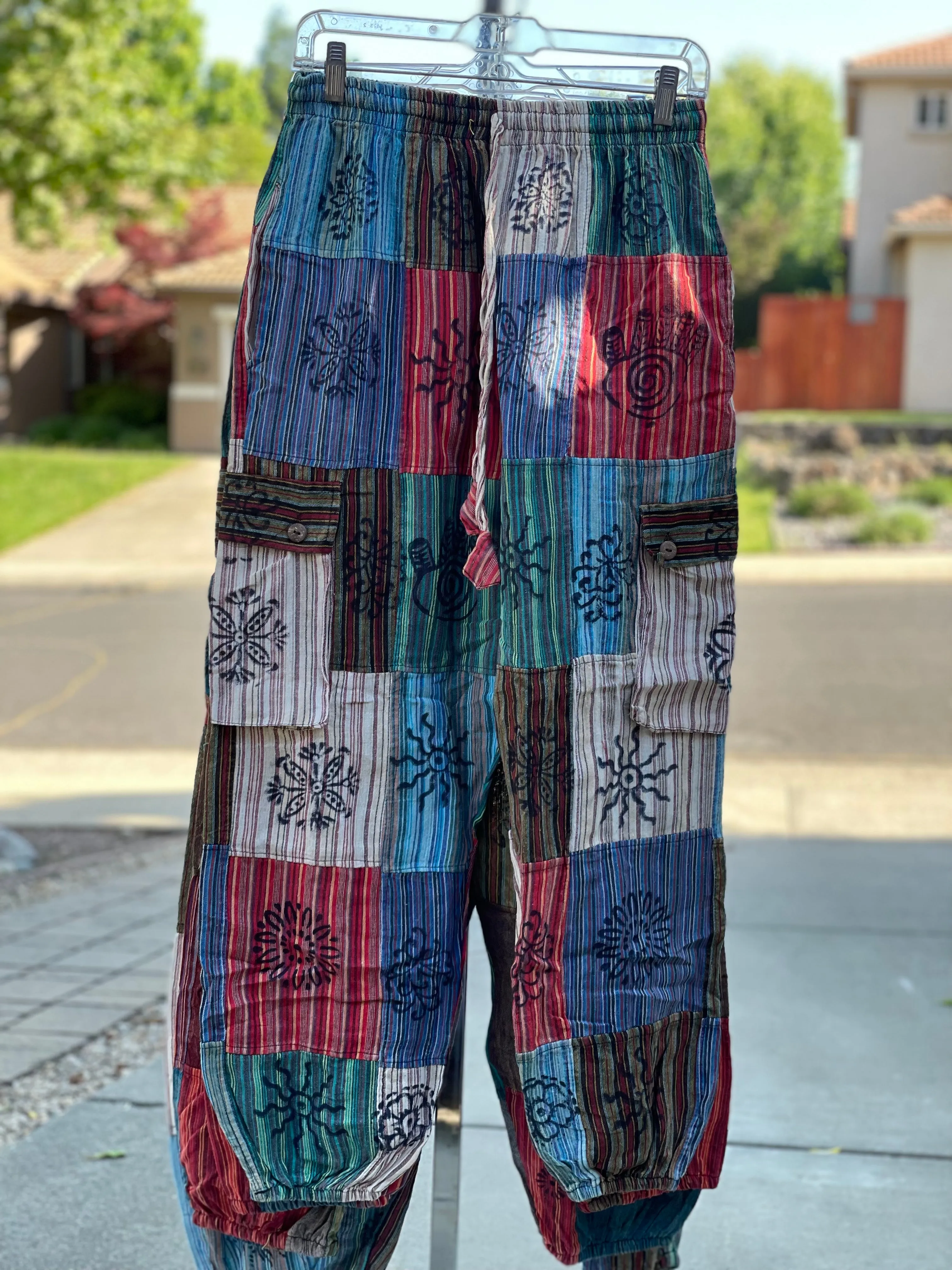 Patchwork Pants Bohemian Summer Bright Comfy Men and Women Hippy Pants