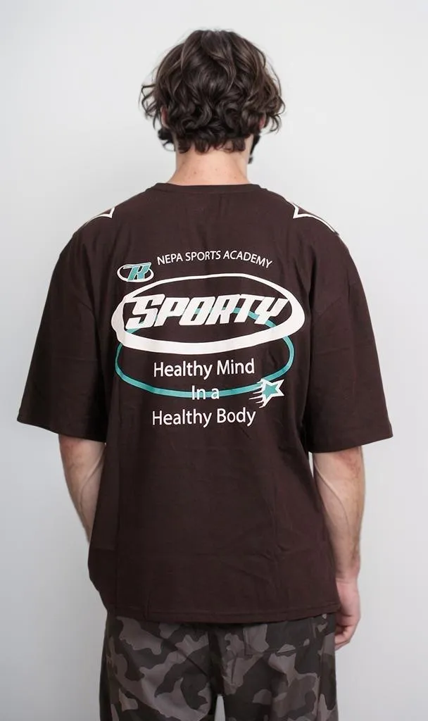 R207685 - Sports Graphic Oversized T-Shirt - Black