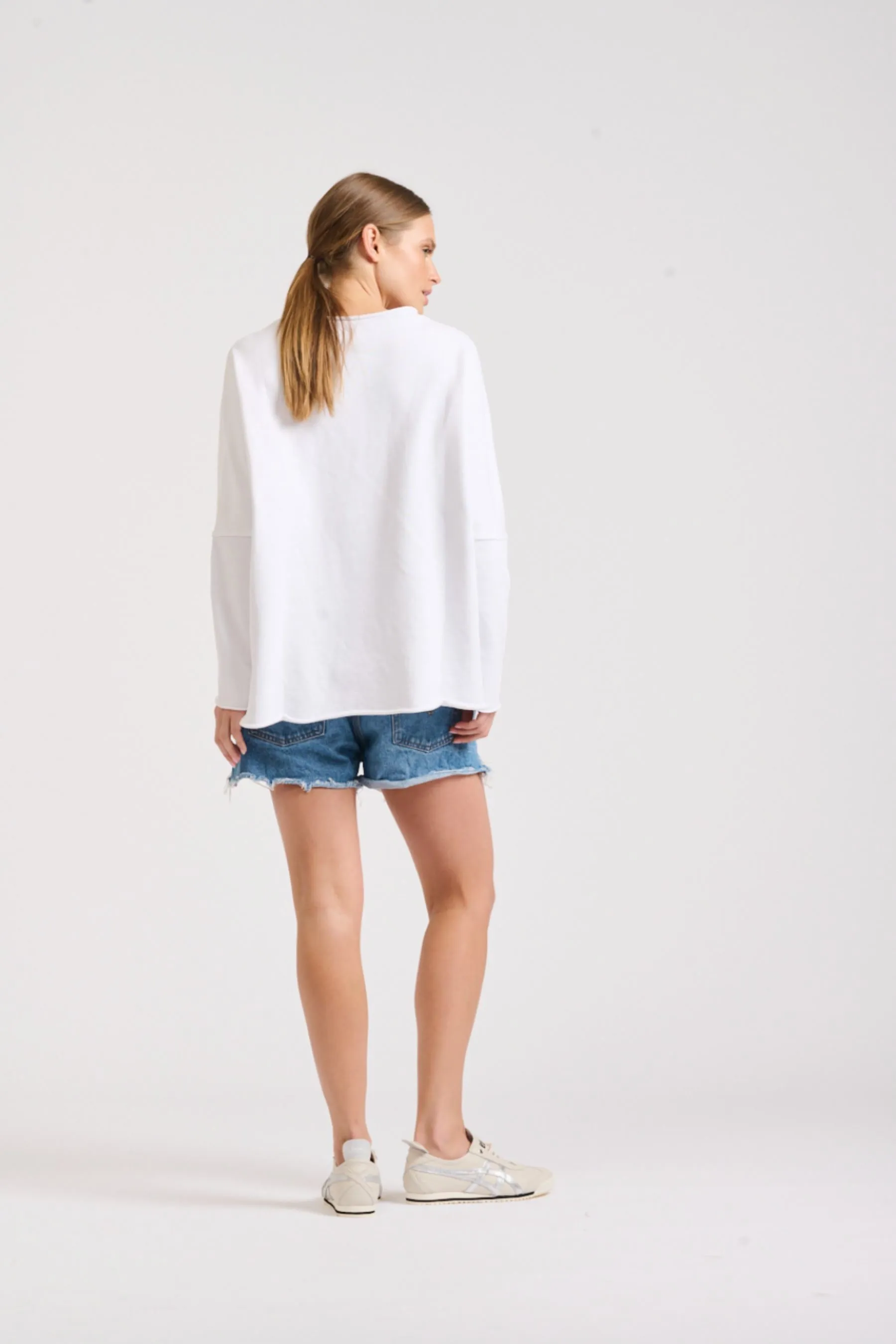 Raw Long Sleeve Sweatshirt | White