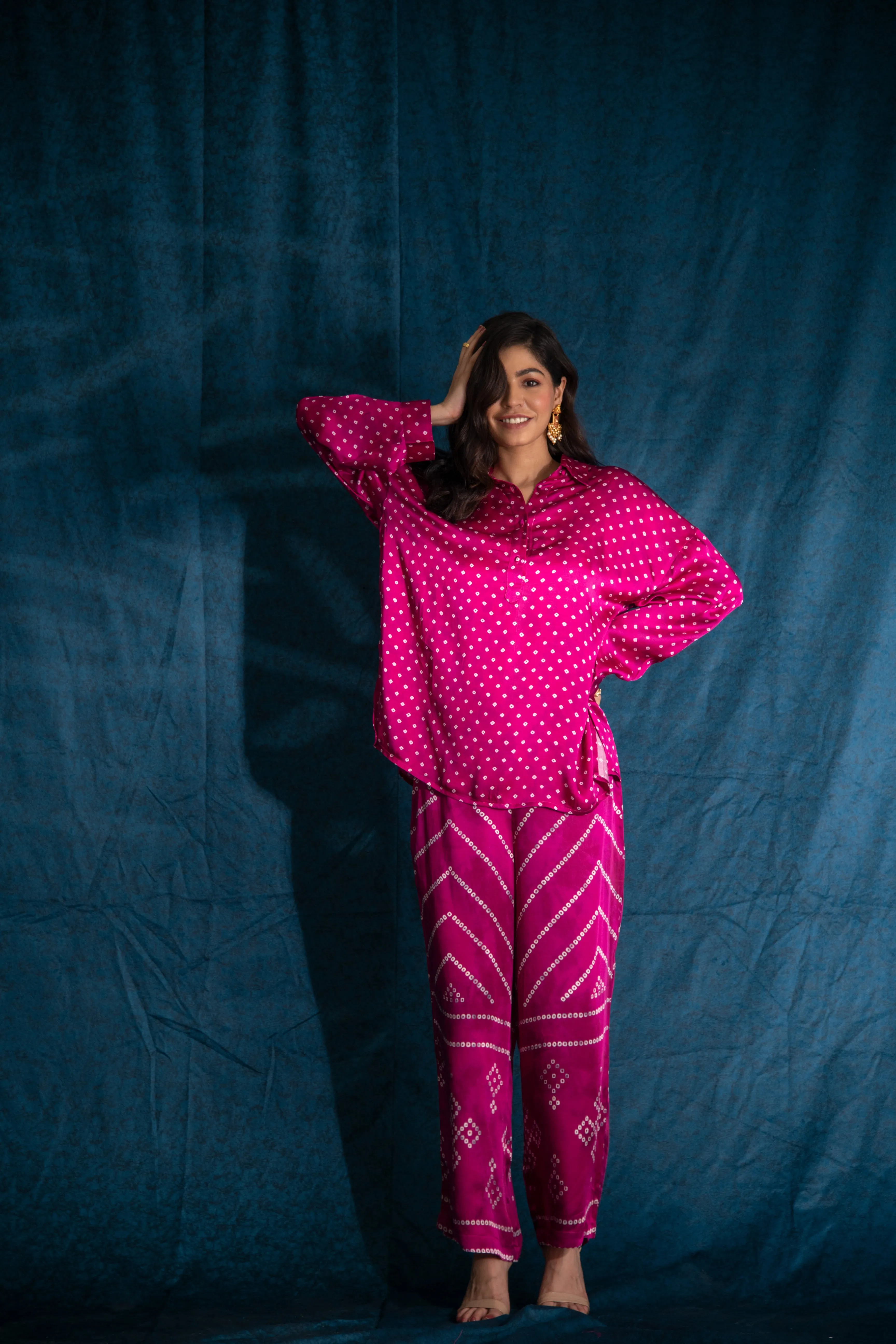 Rooh Panel Pant in Ruby