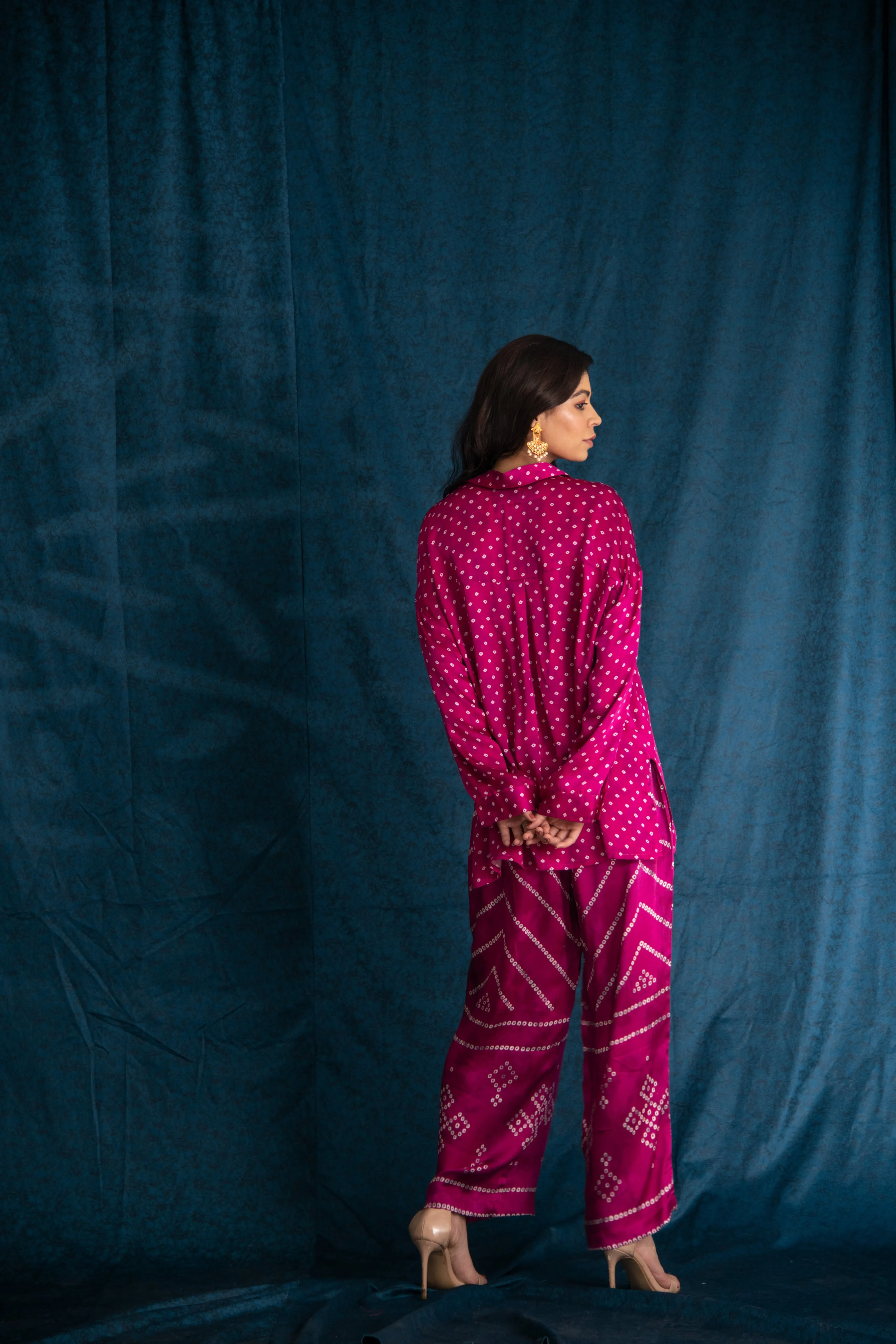 Rooh Panel Pant in Ruby