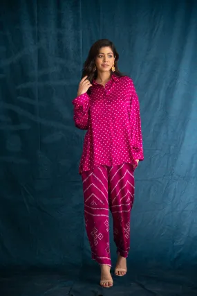 Rooh Panel Pant in Ruby