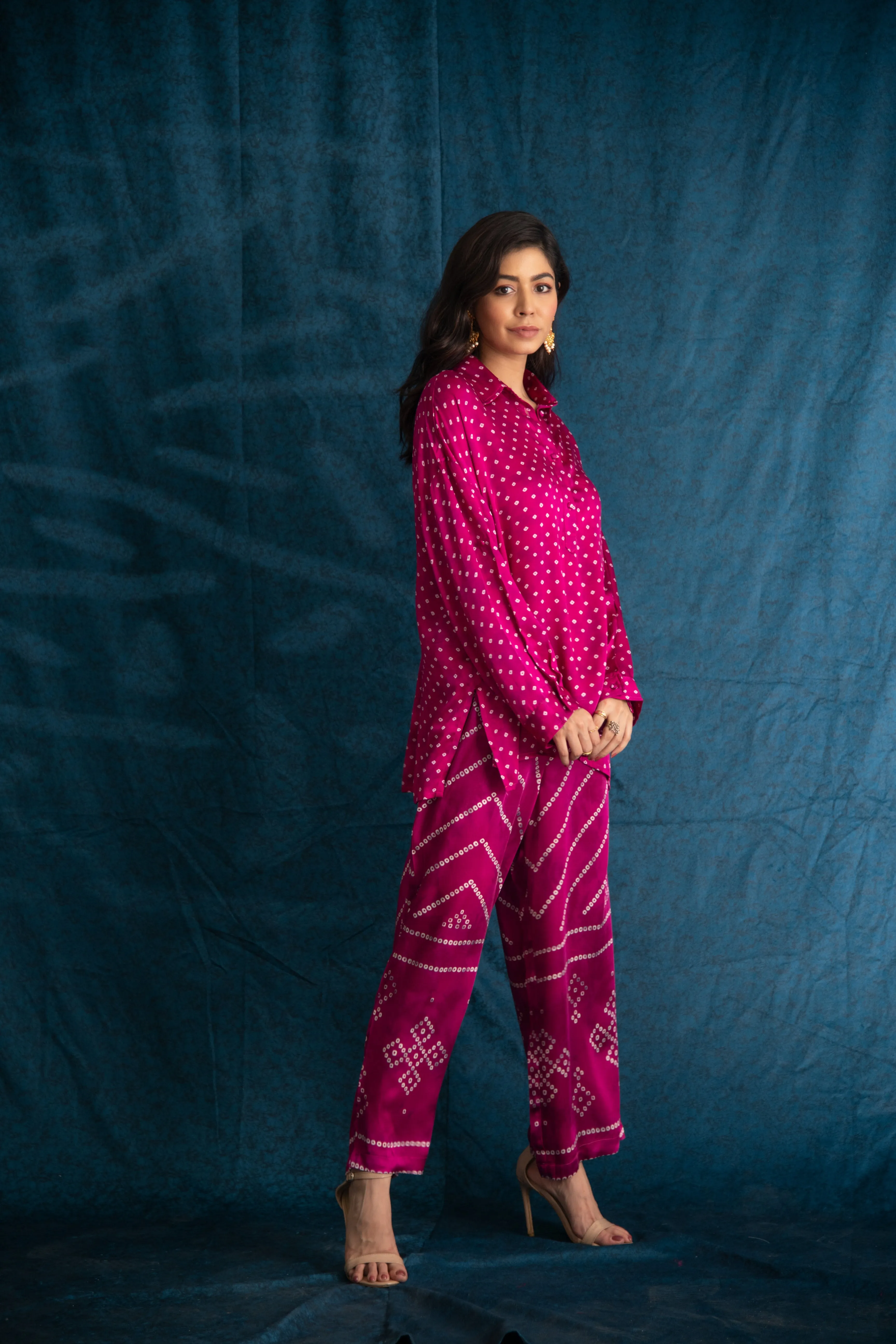 Rooh Panel Pant in Ruby