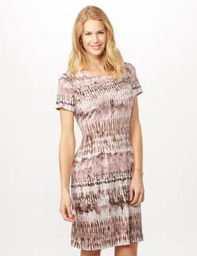Short Sleeve Tie Dye Fit and Flare Dress