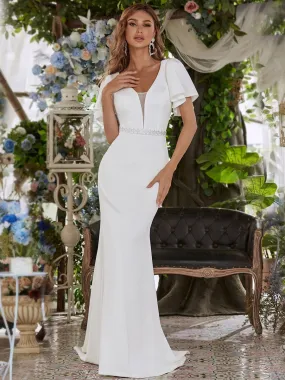 Simple Wholesale Flattering Wedding Dress with Fishtail Silhouette