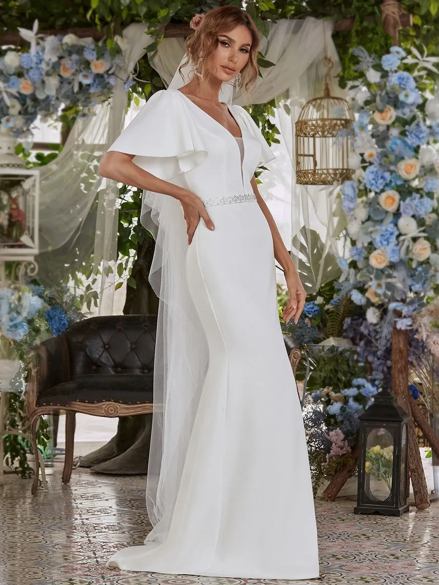 Simple Wholesale Flattering Wedding Dress with Fishtail Silhouette