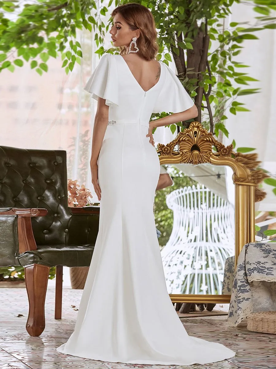 Simple Wholesale Flattering Wedding Dress with Fishtail Silhouette