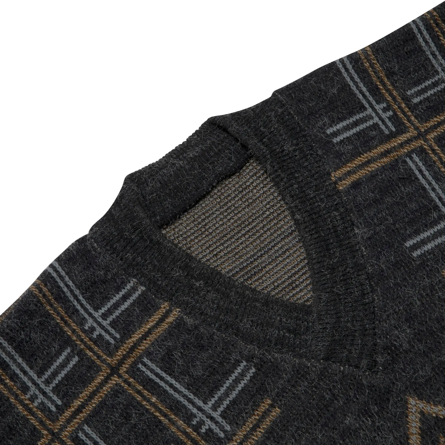 Southwestern Jacquard Fine-Gauge Alpaca Knit V-Neck Sweater