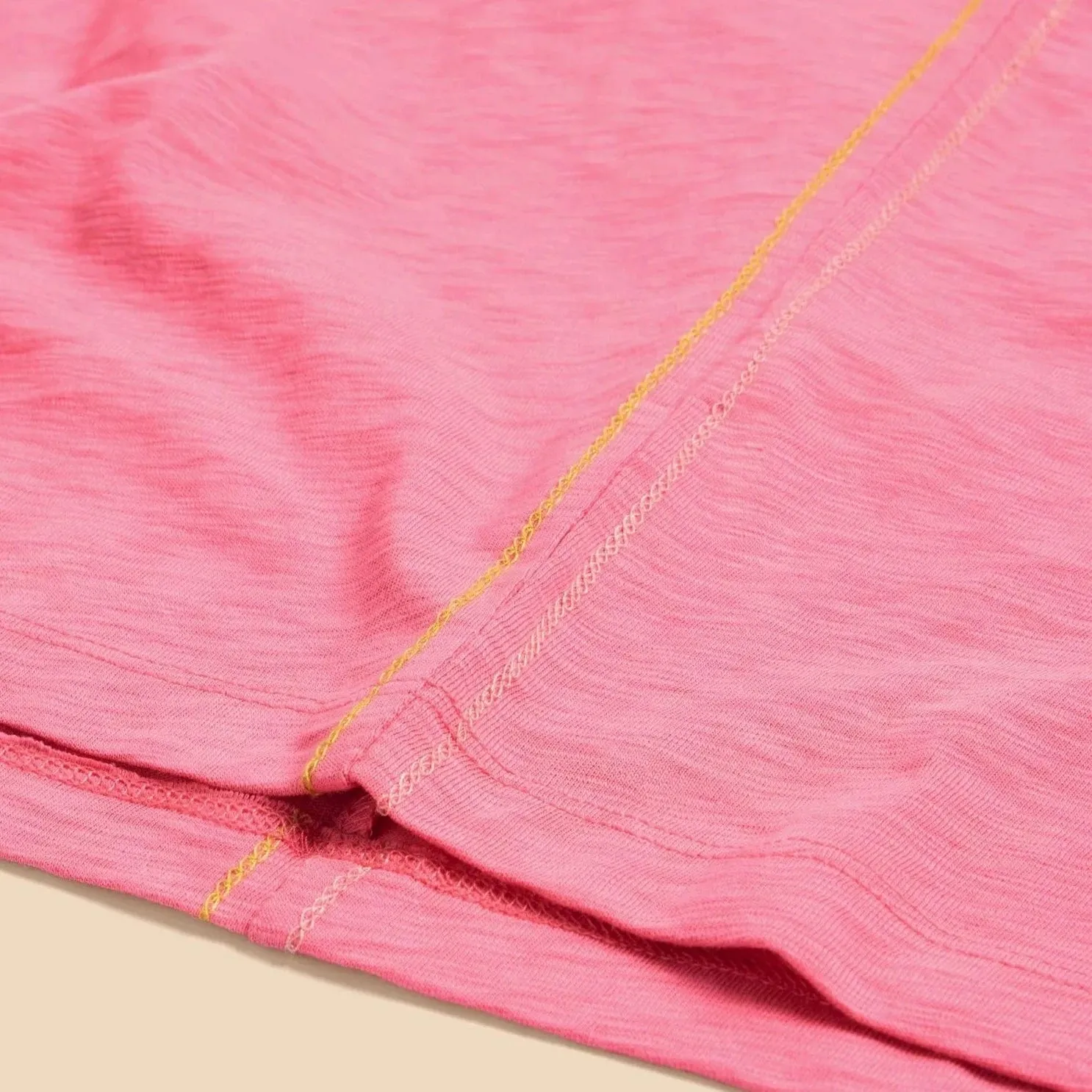 White Stuff Long Sleeve Printed Tee in Mid Pink