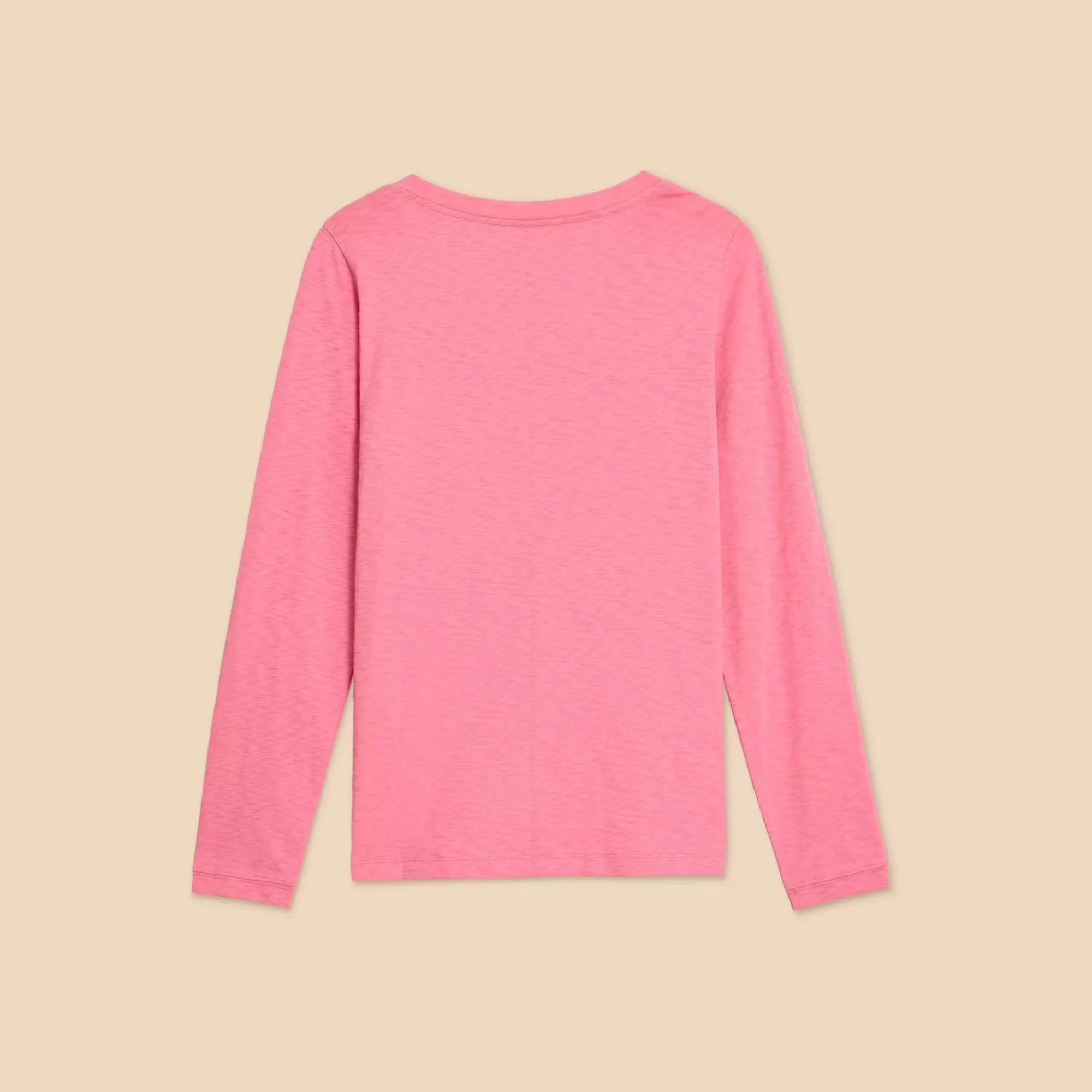 White Stuff Long Sleeve Printed Tee in Mid Pink