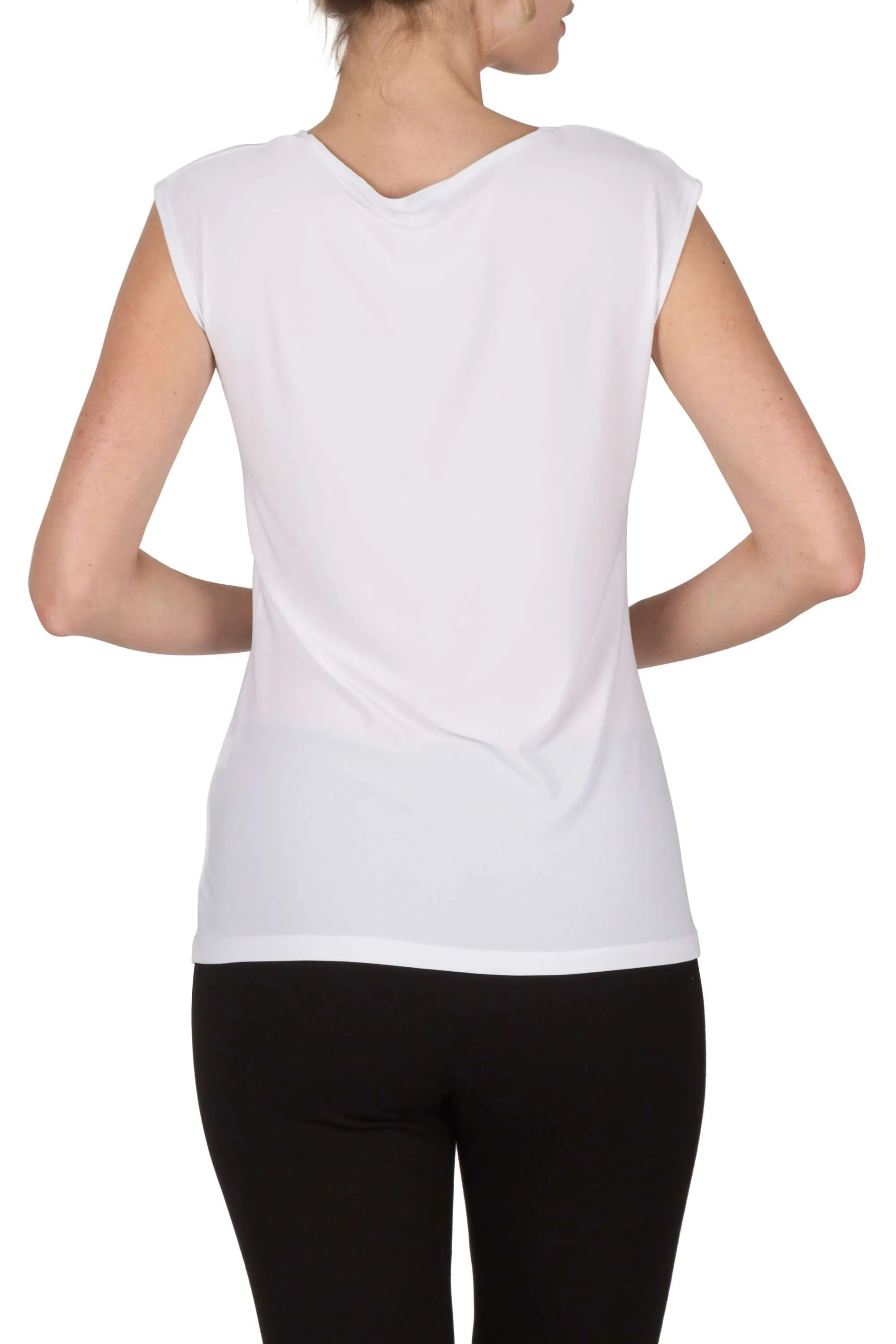 Women's White Camisole with Square Neckline - Made in Canada